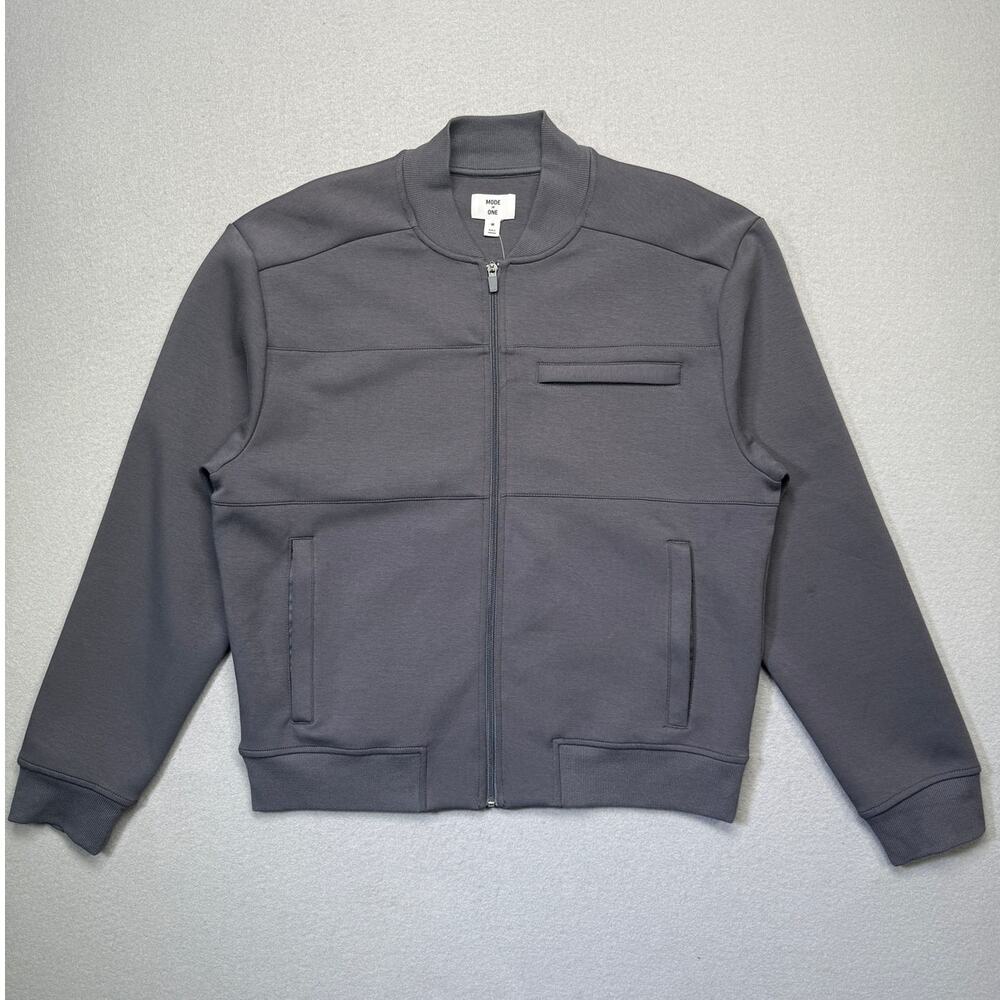 Mode of One Men's Regular-Fit Full-Zip Track Jacket, Ebony Grey Medium $80